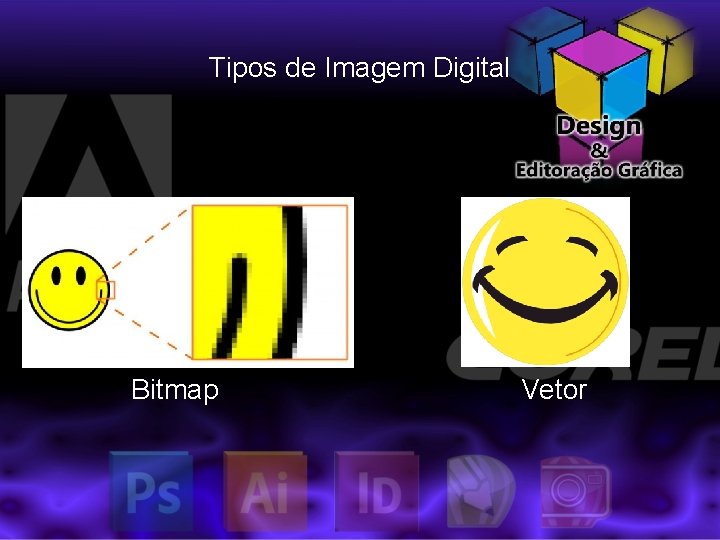 Tipos de Imagem Digital Bitmap Vetor 