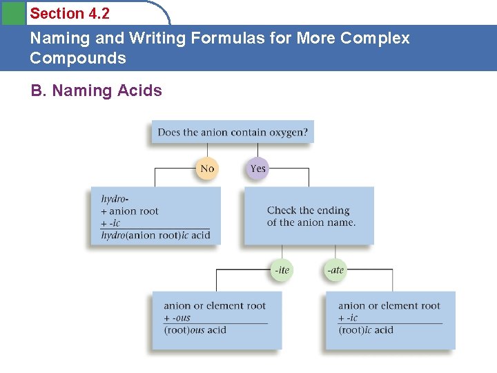 Section 4. 2 Naming and Writing Formulas for More Complex Compounds B. Naming Acids