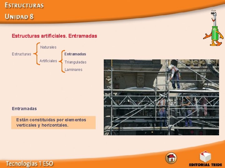  Estructuras artificiales. Entramadas Naturales Estructuras Entramadas Artificiales Trianguladas Laminares Entramadas Están constituidas por