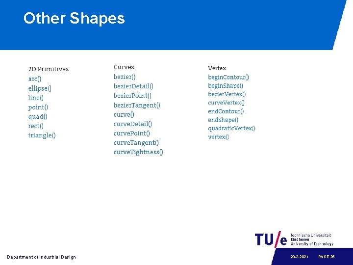 Other Shapes Department of Industrial Design 20 -2 -2021 PAGE 25 