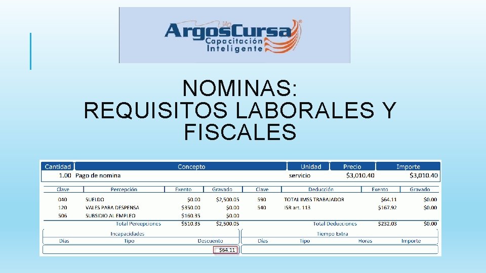 NOMINAS: REQUISITOS LABORALES Y FISCALES 