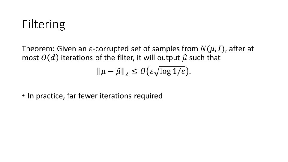 Filtering • 