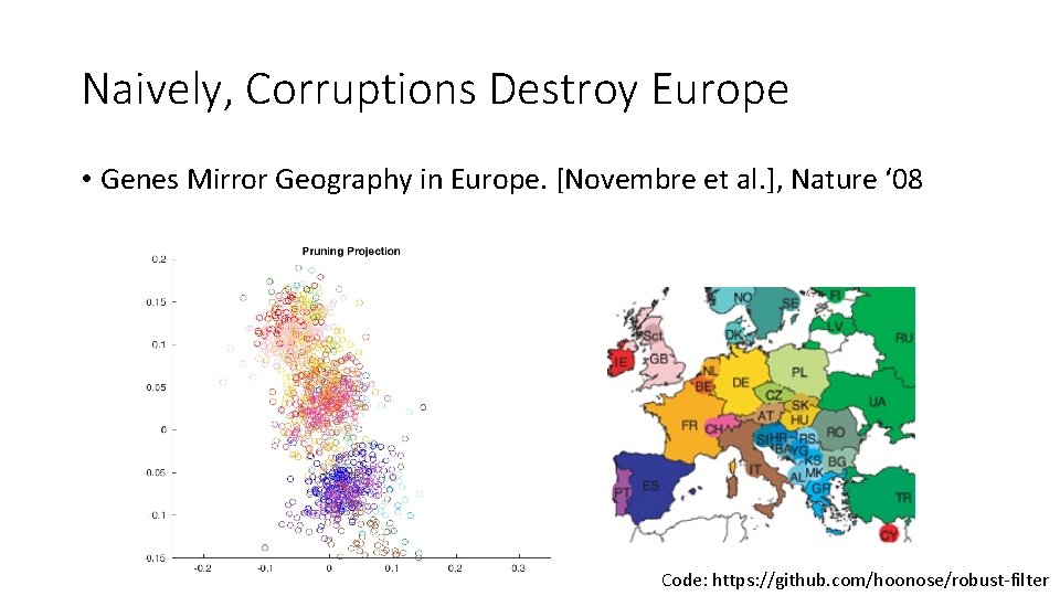 Naively, Corruptions Destroy Europe • Genes Mirror Geography in Europe. [Novembre et al. ],