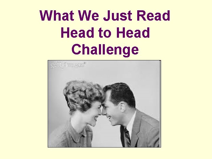 What We Just Read Head to Head Challenge 