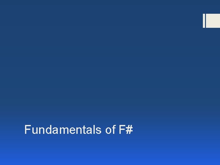 Fundamentals of F# 