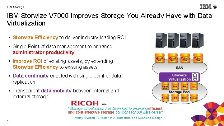 IBM Storage IBM Storwize V 7000 Improves Storage You Already Have with Data Virtualization