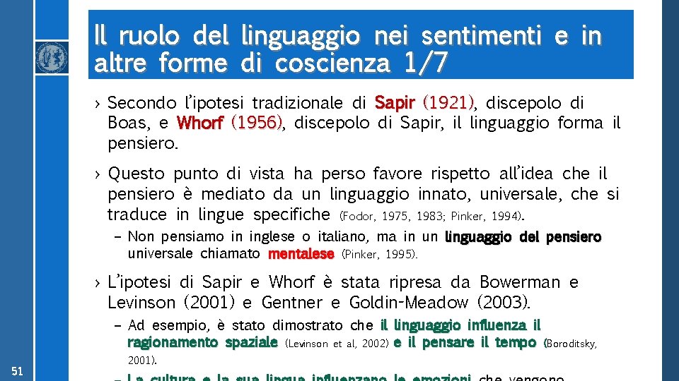 Il ruolo del linguaggio nei sentimenti e in altre forme di coscienza 1/7 ›