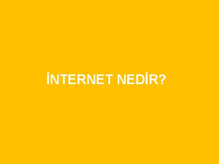 İNTERNET NEDİR? 