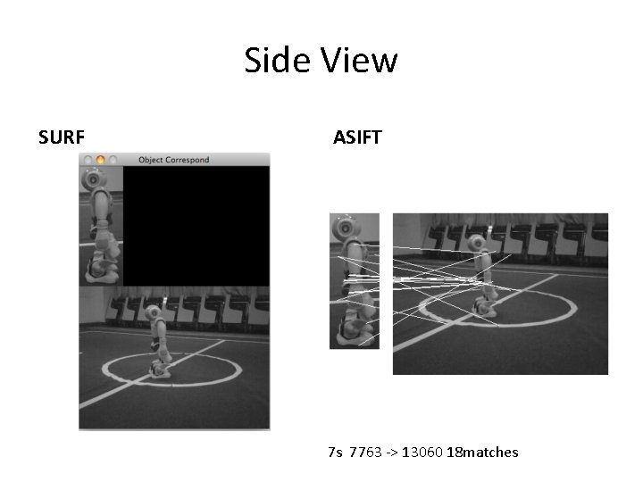 Side View SURF ASIFT 7 s 7763 -> 13060 18 matches 