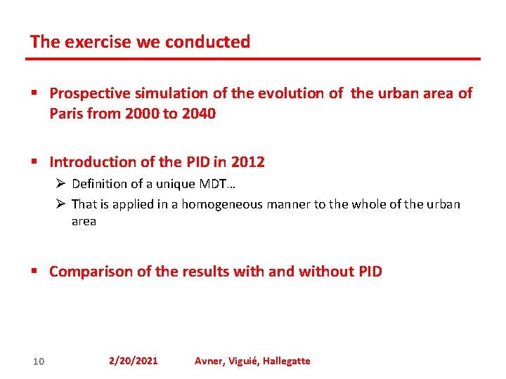 The exercise we conducted § Prospective simulation of the evolution of the urban area