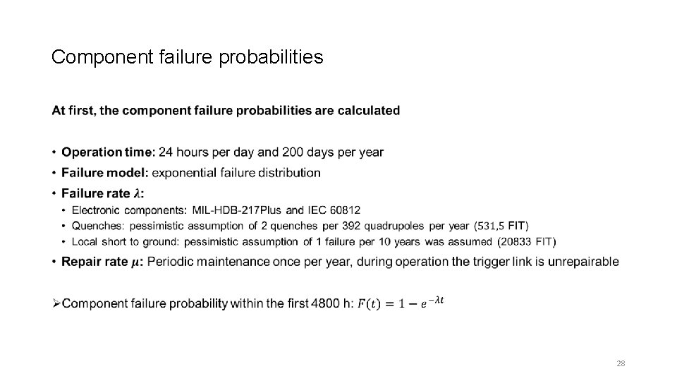Component failure probabilities • 28 