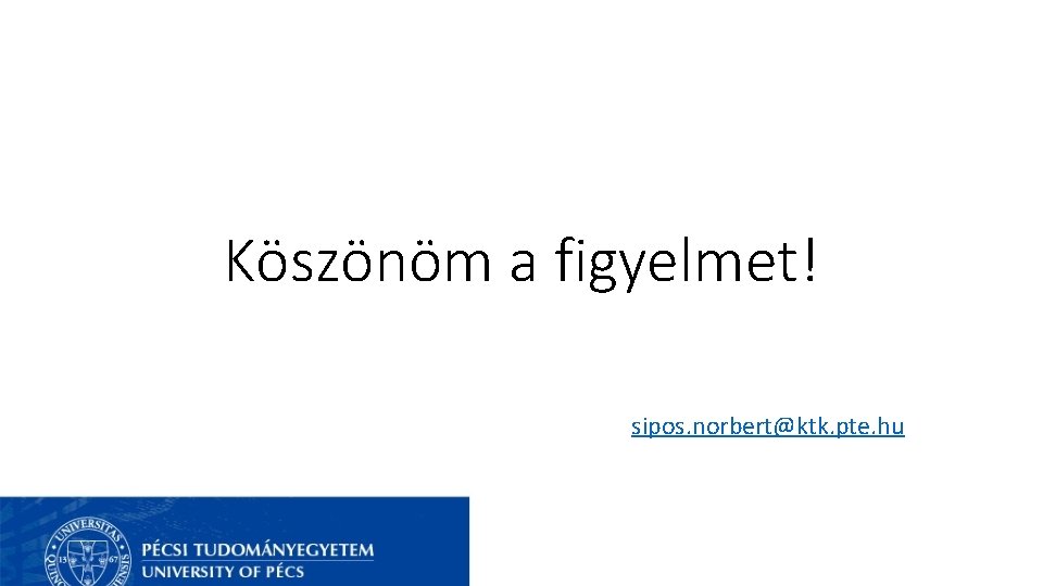 Köszönöm a figyelmet! sipos. norbert@ktk. pte. hu 