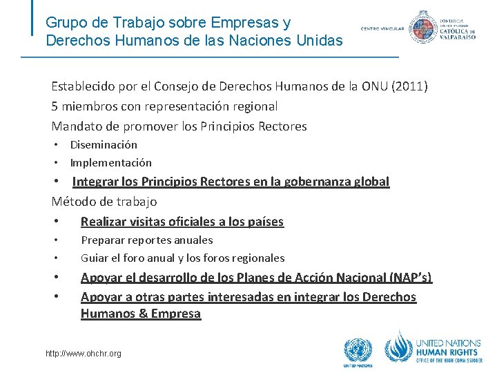 Grupo de Trabajo sobre Empresas y Derechos Humanos de las Naciones Unidas • Establecido