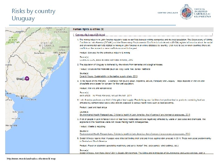 Risks by country Uruguay http: //www. mvorisicochecker. nl/en/world-map 