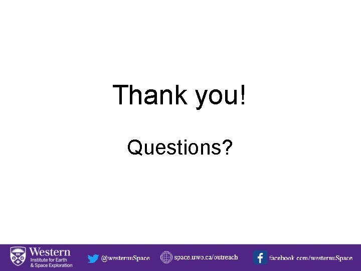 Thank you! Questions? 