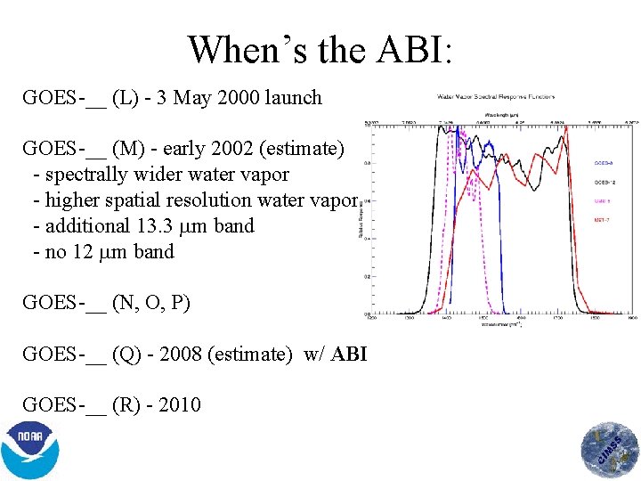 When’s the ABI: GOES __ (L) 3 May 2000 launch GOES __ (M) early