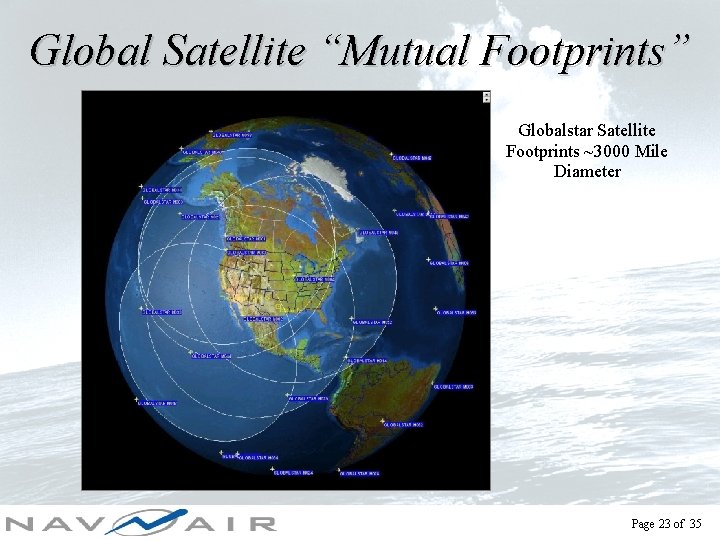 Global Satellite “Mutual Footprints” Globalstar Satellite Footprints ~3000 Mile Diameter Page 23 of 35