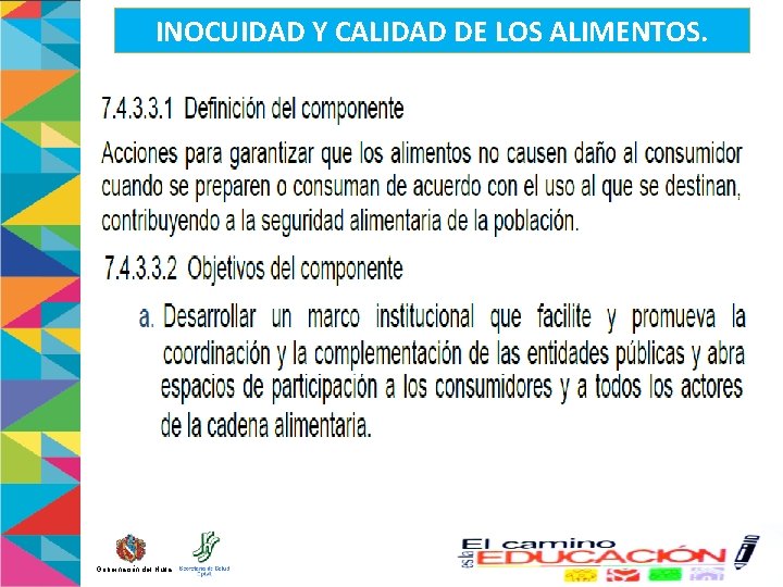 INOCUIDAD Y CALIDAD DE LOS ALIMENTOS. . Gobernación del Huila 