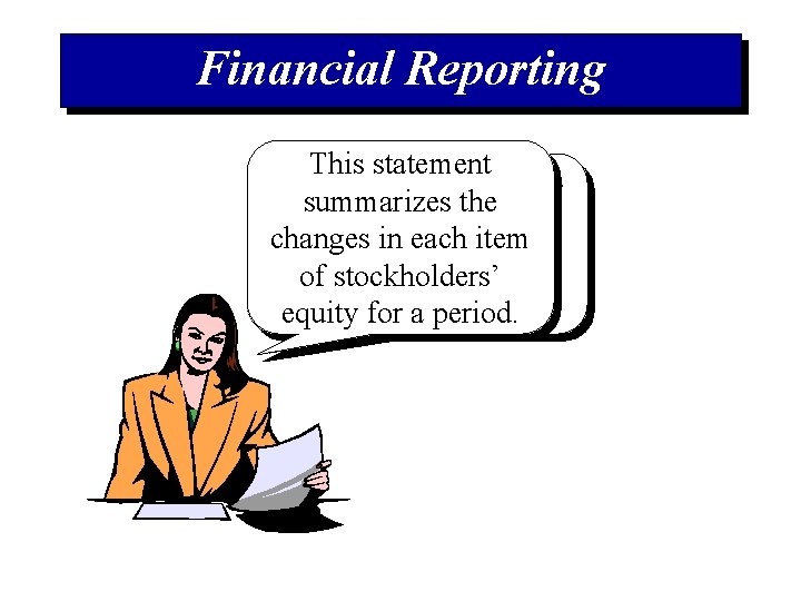 Financial Reporting This statement A statement of the changes summarizes in stockholders’ equity changes