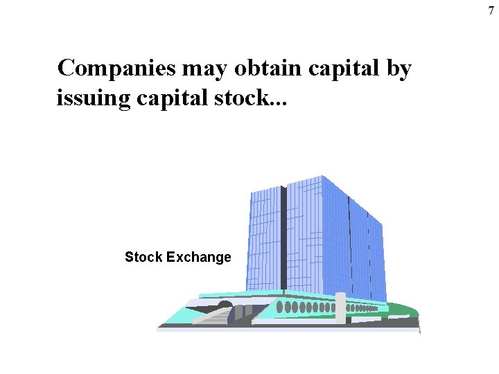 7 Companies may obtain capital by issuing capital stock. . . Stock Exchange 