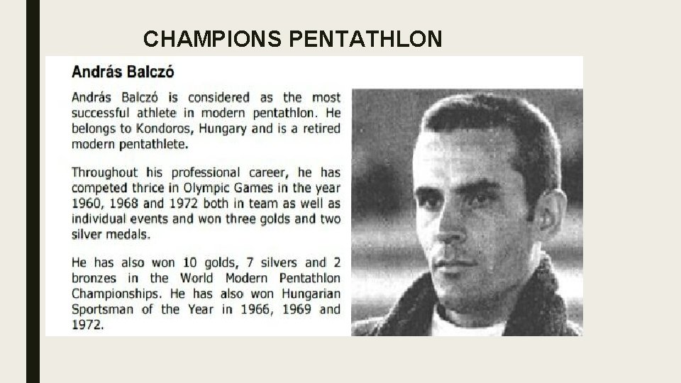 CHAMPIONS PENTATHLON 