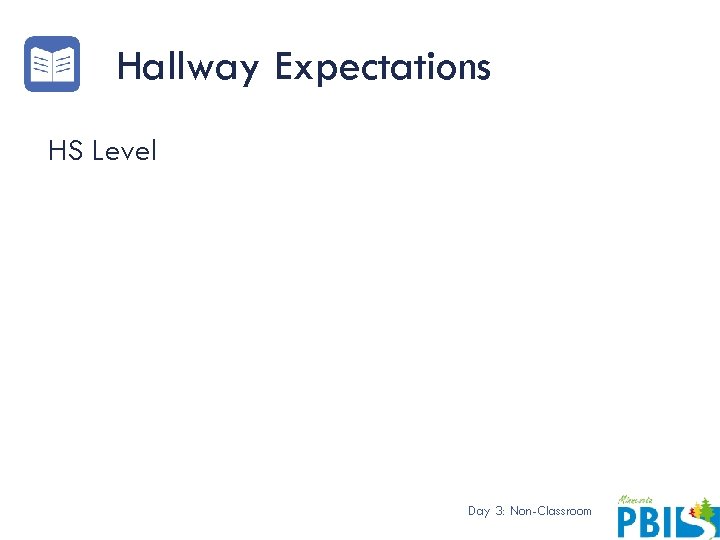 Hallway Expectations HS Level Day 3: Non-Classroom 