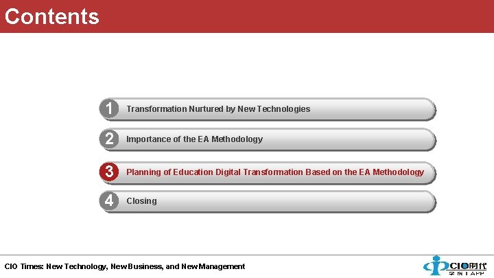 Contents 1 Transformation Nurtured by New Technologies 2 Importance of the EA Methodology 3