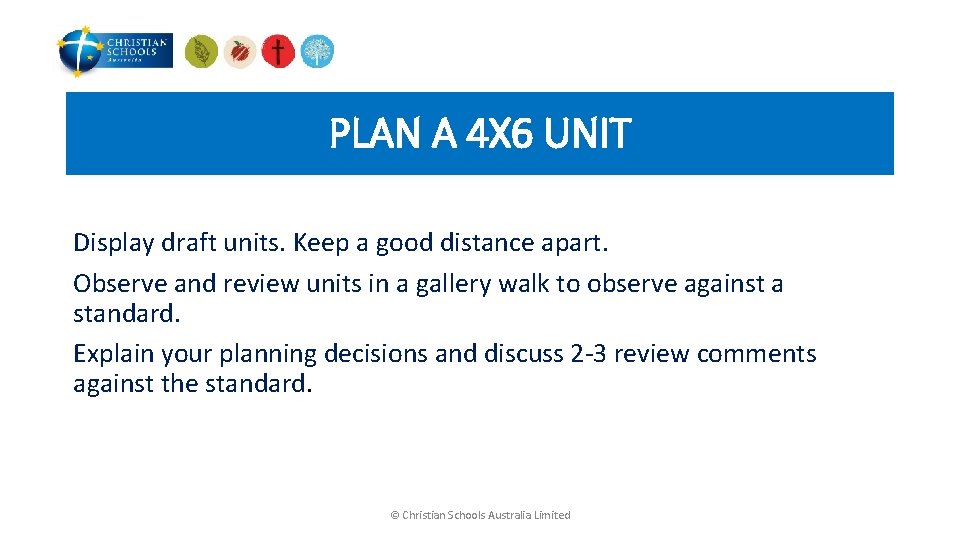 PLAN A 4 X 6 UNIT Display draft units. Keep a good distance apart.