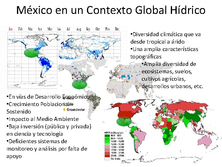 México en un Contexto Global Hídrico • Diversidad climática que va desde tropical a