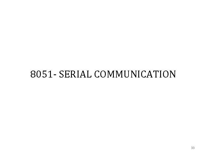 8051 - SERIAL COMMUNICATION 33 