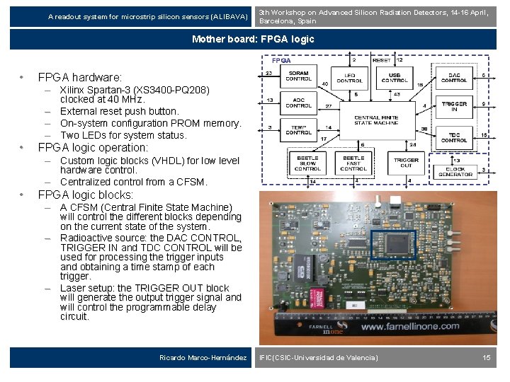 A readout system for microstrip silicon sensors (ALIBAVA) 3 th Workshop on Advanced Silicon