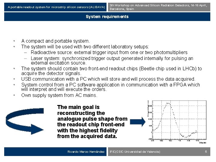 A portable readout system for microstrip silicon sensors (ALIBAVA) 3 th Workshop on Advanced