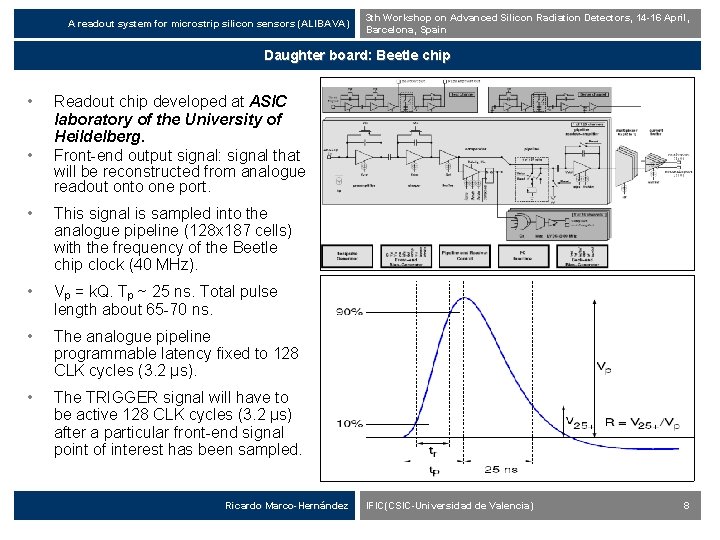 A readout system for microstrip silicon sensors (ALIBAVA) 3 th Workshop on Advanced Silicon