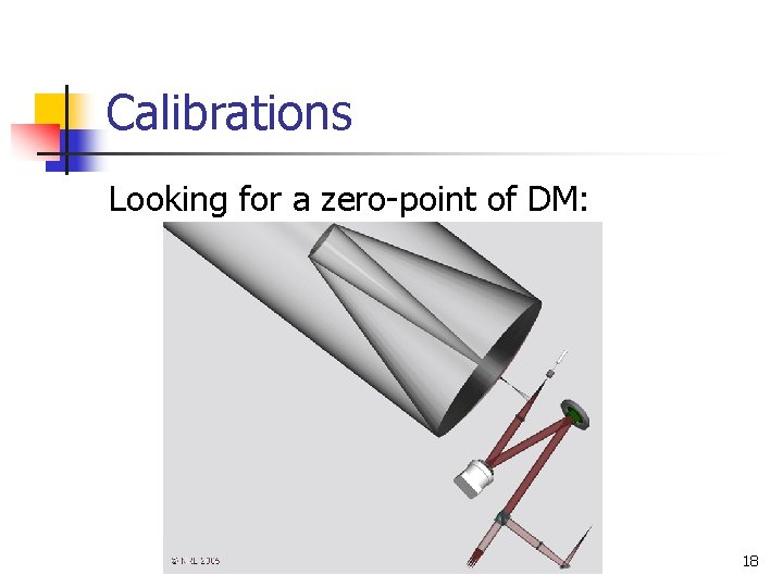 Calibrations Looking for a zero-point of DM: 18 