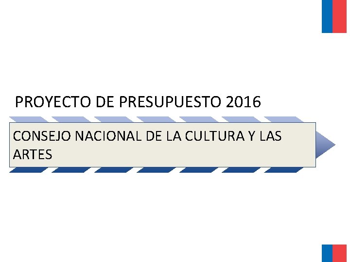 PROYECTO DE PRESUPUESTO 2016 CONSEJO NACIONAL DE LA CULTURA Y LAS ARTES 