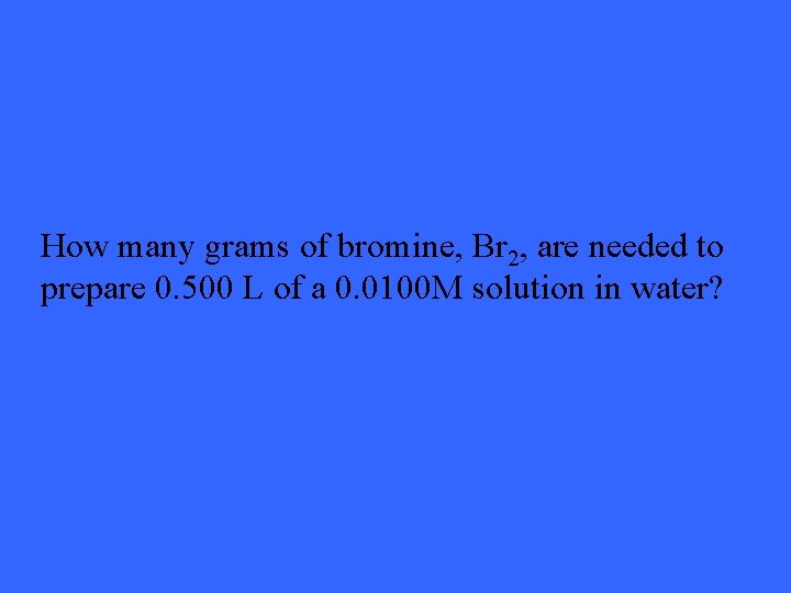 Back to the Solution Basics Stoichiometry Qualitative Analysis