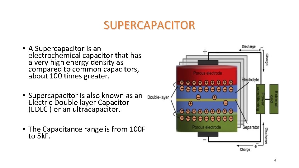SUPERCAPACITOR • A Supercapacitor is an electrochemical capacitor that has a very high energy