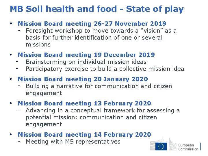 MB Soil health and food - State of play • Mission Board meeting 26