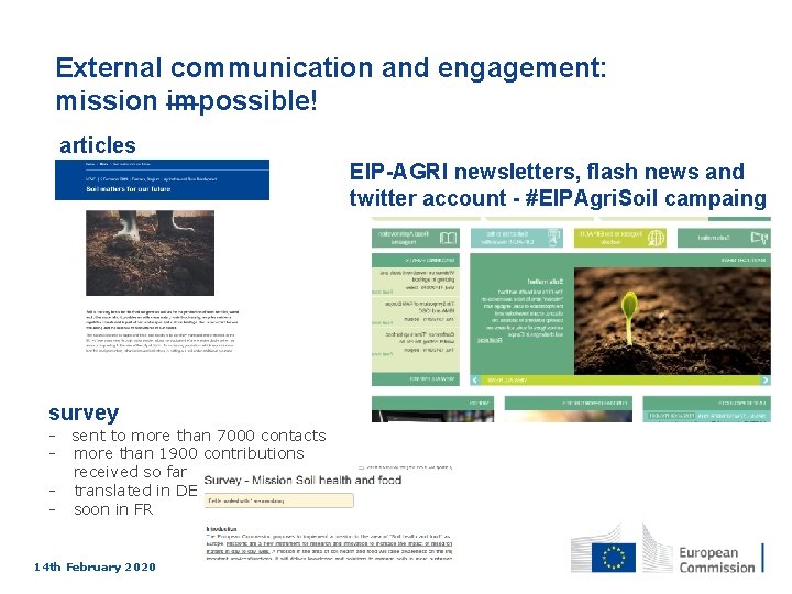 External communication and engagement: mission impossible! articles EIP-AGRI newsletters, flash news and twitter account