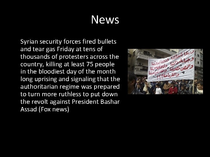 News Syrian security forces fired bullets and tear gas Friday at tens of thousands