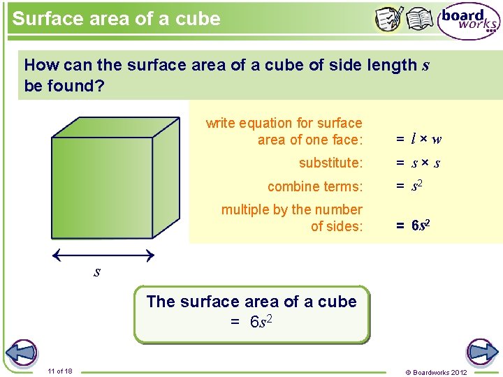 Surface area of a cube How can the surface area of a cube of