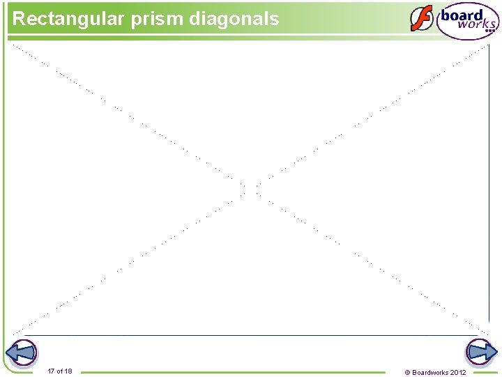 Rectangular prism diagonals 17 of 18 © Boardworks 2012 