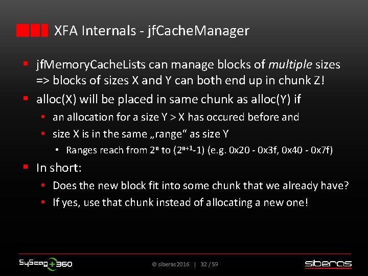 XFA Internals - jf. Cache. Manager § jf. Memory. Cache. Lists can manage blocks