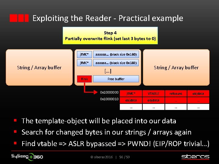 Exploiting the Reader - Practical example Step 4 Partially overwrite flink (set last 3