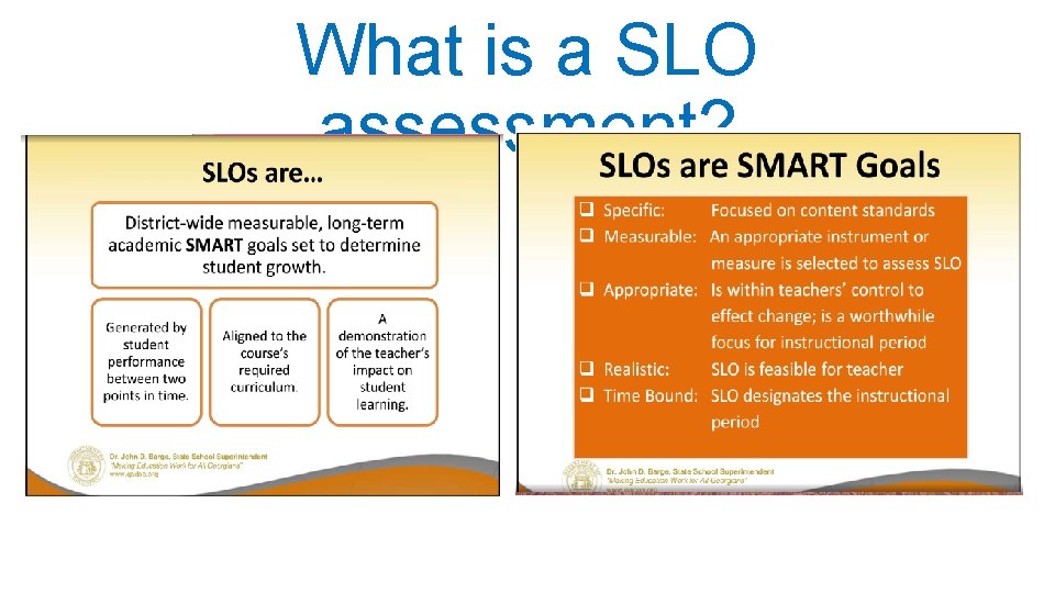 What is a SLO assessment? 