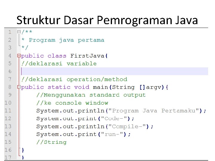 Struktur Dasar Pemrograman Java 