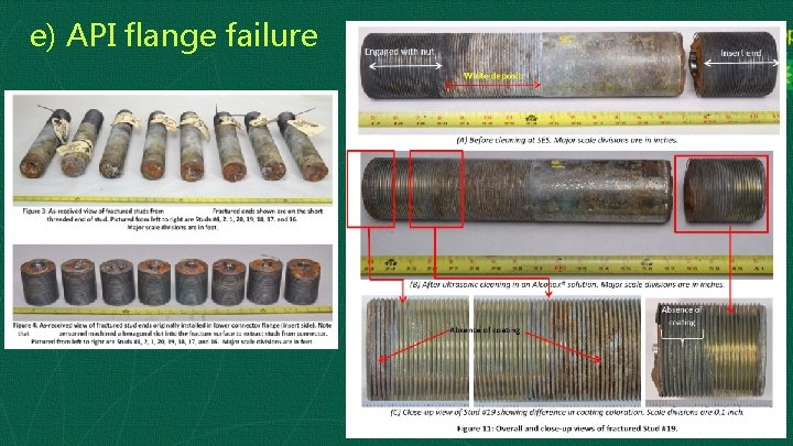e) API flange failure 