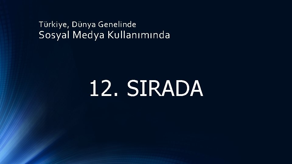 Türkiye, Dünya Genelinde Sosyal Medya Kullanımında 12. SIRADA 