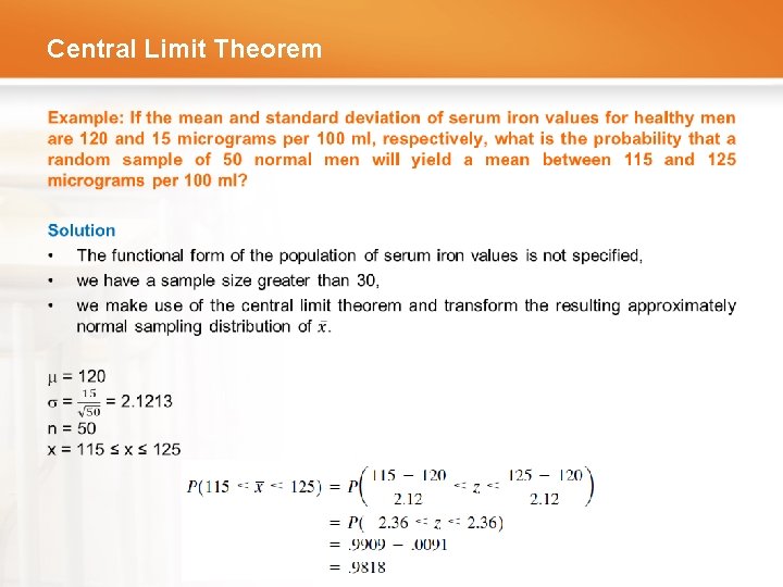 Central Limit Theorem • 