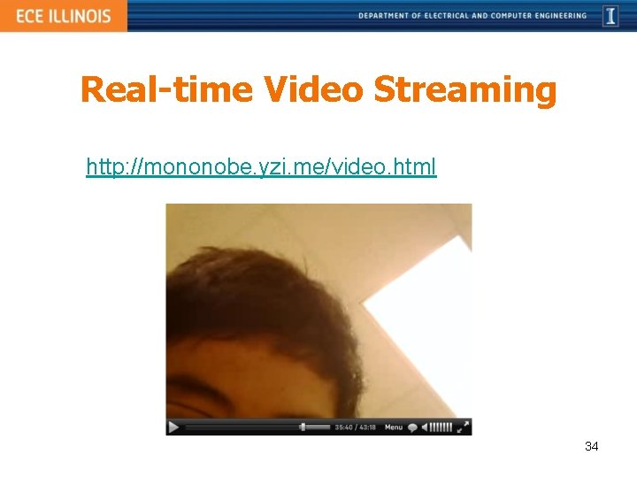 Real-time Video Streaming http: //mononobe. yzi. me/video. html 34 